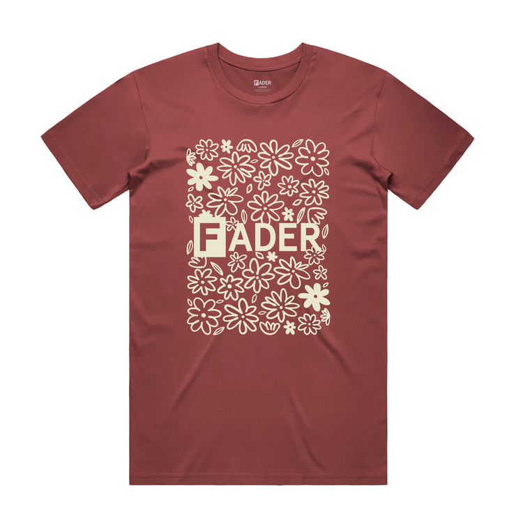 Floral Logo Tee - Crimson