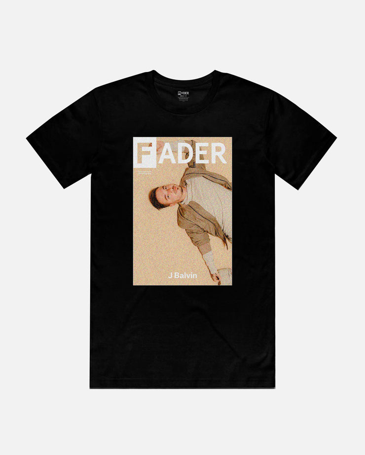 black t-shirt with the FADER magazine issue 102 cover of J Balvin