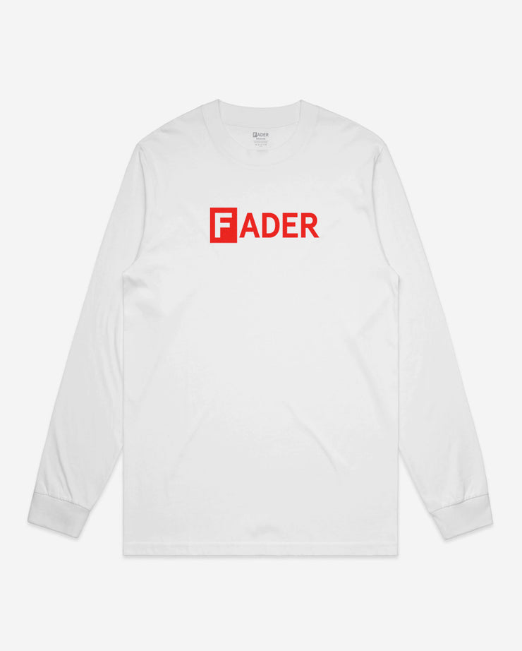 white long sleeve with the FADER logo