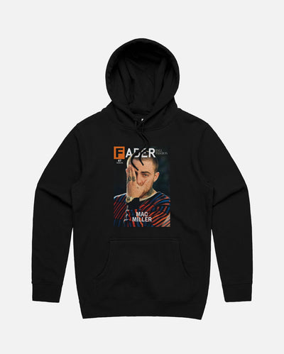 black hoodie with Mac Miller- the FADER magazine issue #087 cover