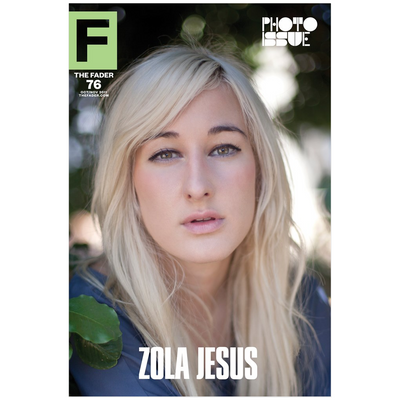 Zola Jesus poster featuring the cover artwork of The FADER Issue 76.
